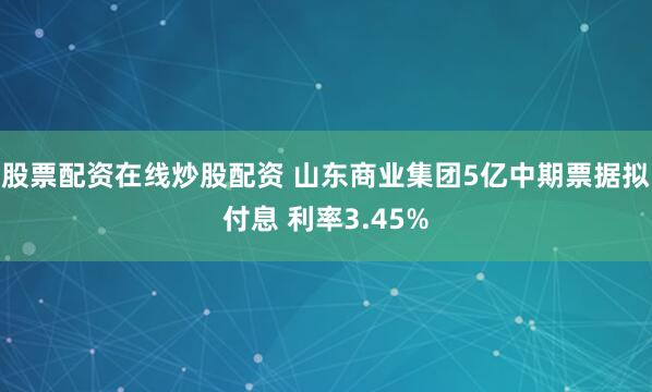 股票配资在线炒股配资 山东商业集团5亿中期票据拟付息 利率3.45%